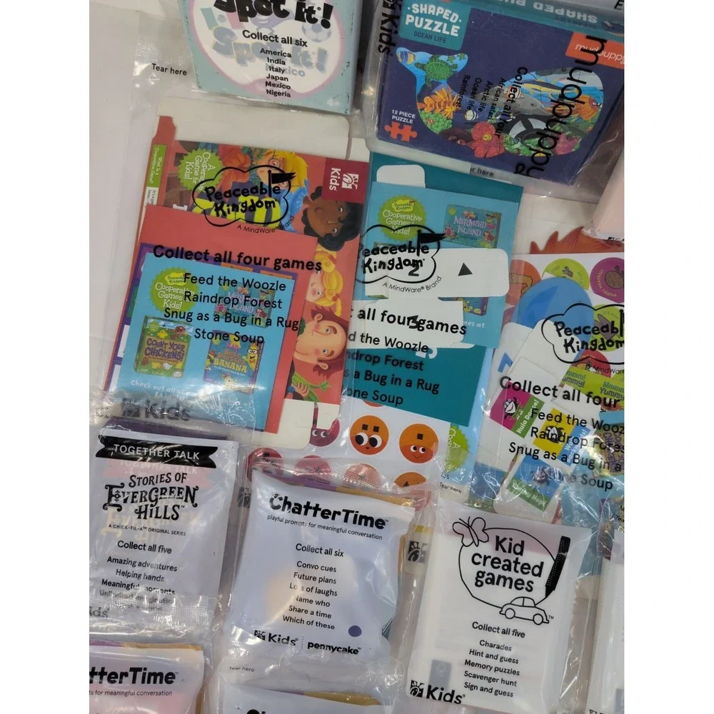 HUGELOT 27🚨ChickfilA Kids Games Cow Mask Puzzles Books SpotIt Evergreen Chatter